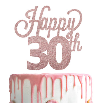 Lingteer Happy 30Th Birthday Cake Topper - Cheers To 30Th Birthday Thirty Years Old Birthday Party Cake Decorations Sign.