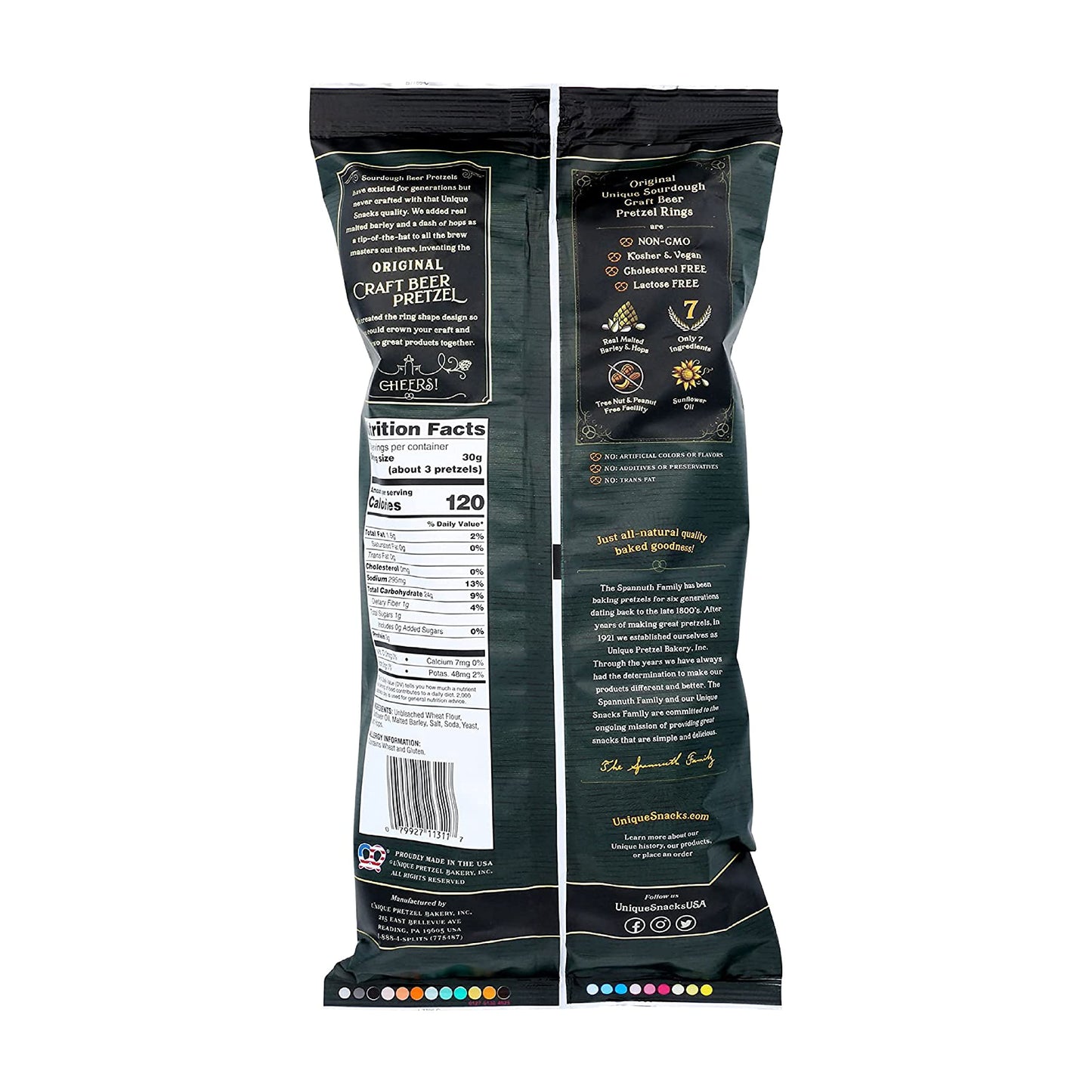 Unique Snacks Sourdough Pretzel Rings, Vegan, OU Kosher, Non-GMO, 11 Oz. Bag, Pack of 6