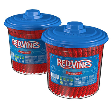 Red Vines Licorice, Original Red Flavor, Soft & Chewy Candy Twists, 56 Ounce Jar (Pack Of 2)