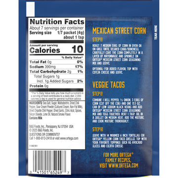Ortega Street Taco Seasoning Mix, Mexican Street Corn, 1 Ounce, Model 1165249