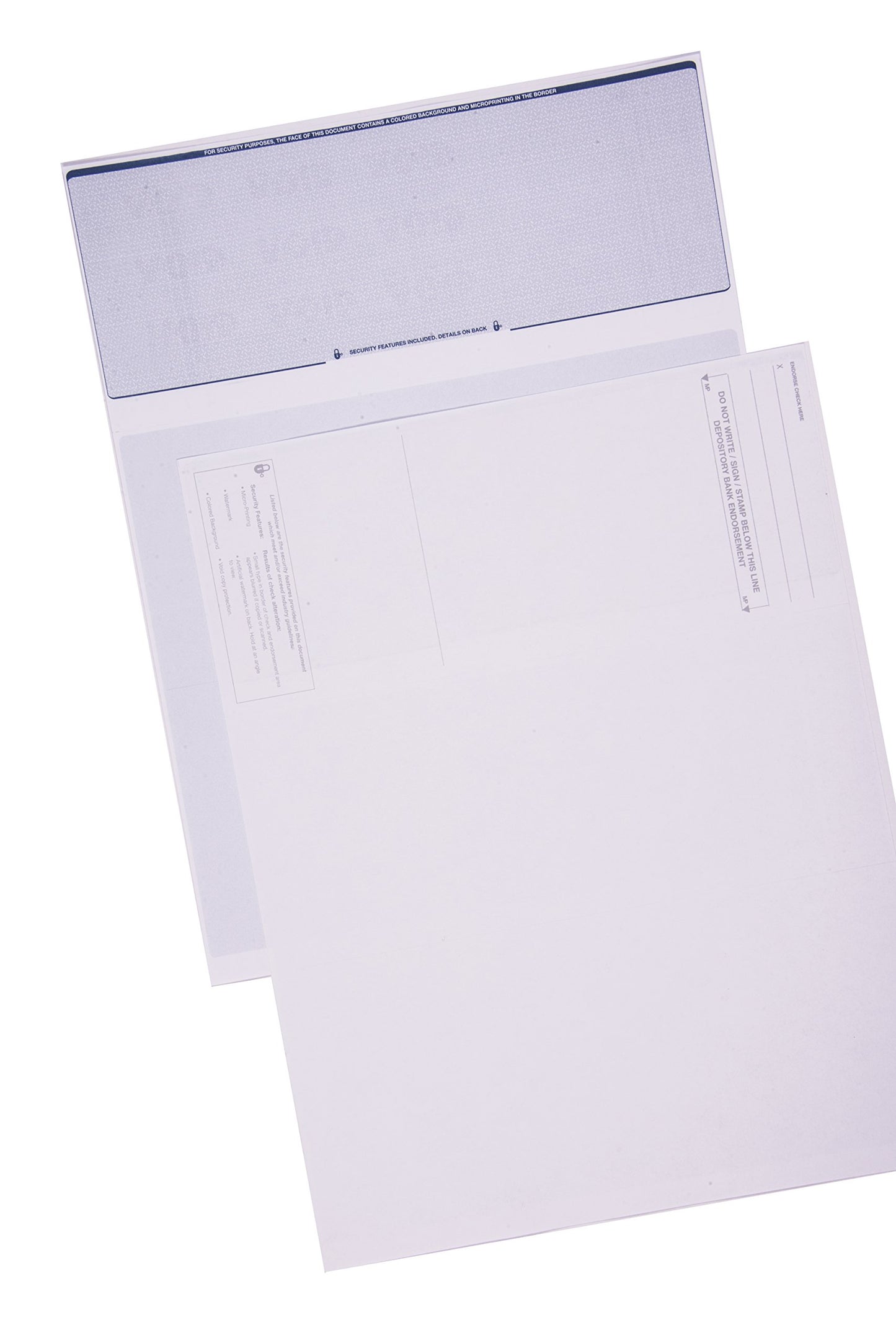 Checkomatic Computer Check Paper - 100 Pack - Top Blank Stock Checks - Security Features  Laser Printer Compatible - Blue Diamon