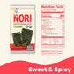 KIMNORI Seasoned Sea  Snacks - Organic Sweet N Spicy, 24 Packs, 4g Each, Roasted Crispy Laver