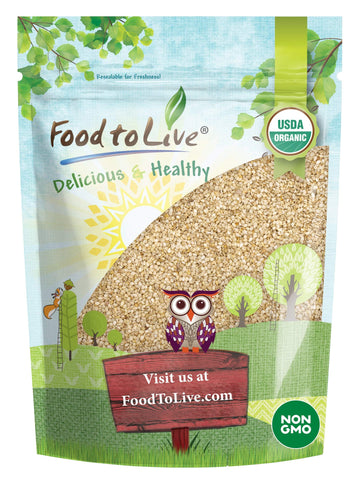 Food To Live Organic Unhulled Sesame Seeds, 4 Pounds — Non-Gmo, Whole Natural Raw White Sesame Seeds, Kosher, Vegan, Bulk, Rich In Dietary Fiber, Protein, & Iron. Crunchy Texture. Great For Baking.