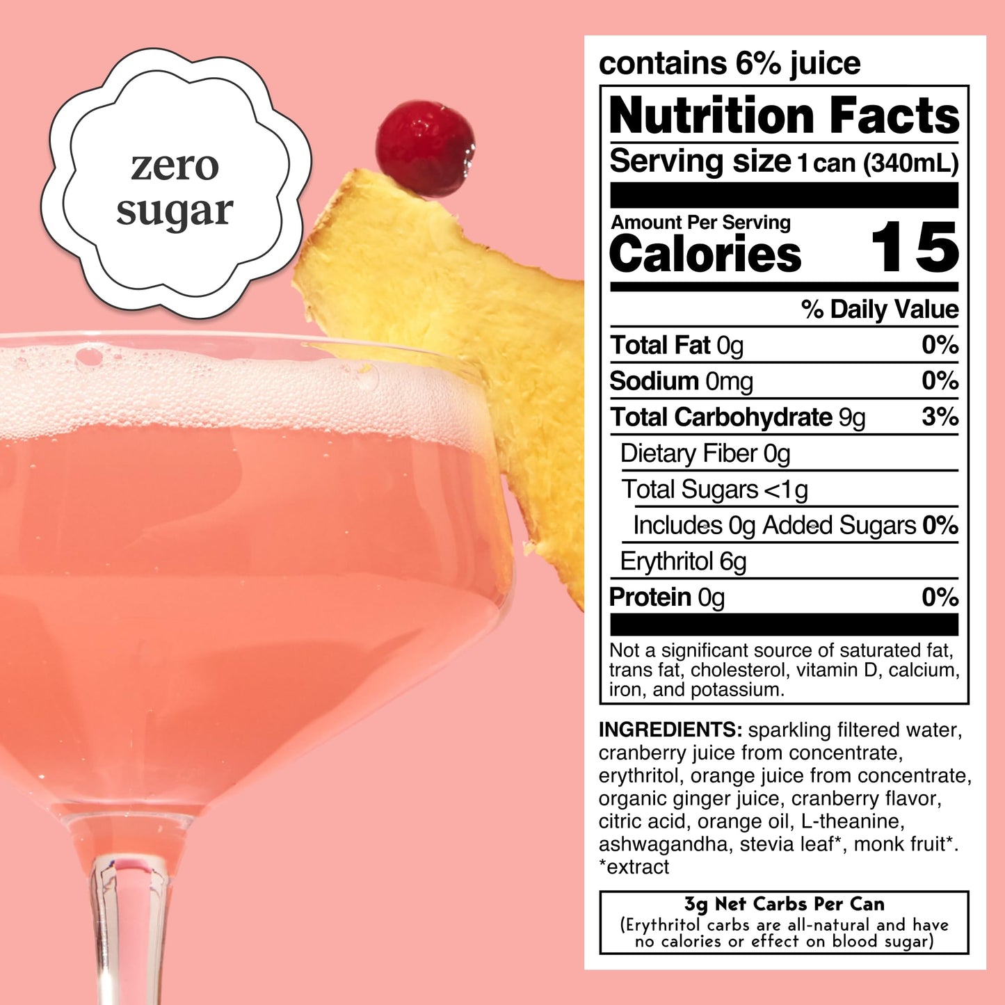 Drink Your Meditation Moment Botanical Soda - Sparkling Cranberry Ginger, Non-  ic, 11.5 Fl Oz, 12-Pack