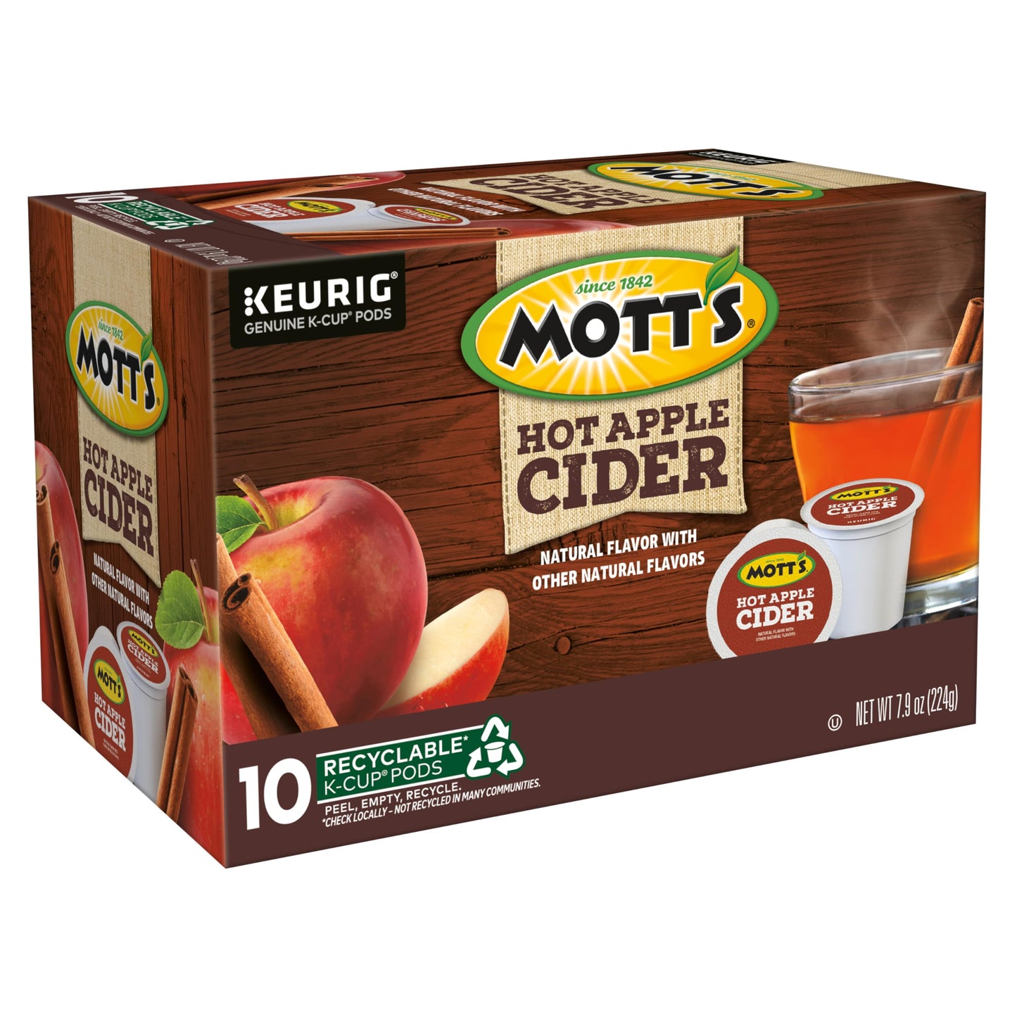 Keurig Motts Hot Apple Cider, 60 Count (6 Packs of 10), Ideal for Warm Beverages
