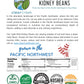 Certified Glyphosate Residue Free Kidney Beans Grown In Washington | 25 Lbs | Non-Gmo | Kosher | Vegan | Non-Irradiated