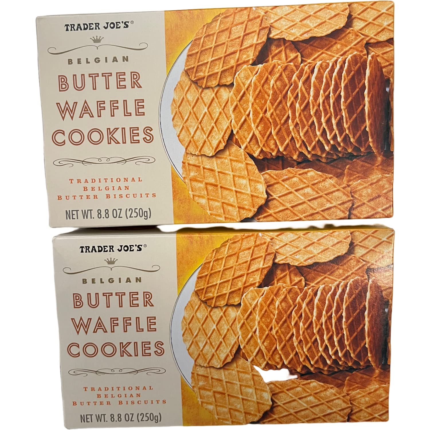 Trader Joe s Belgian Butter Waffle Cookies Traditional Belgian Butter Biscuits, 8.8 oz (Pack of 2)