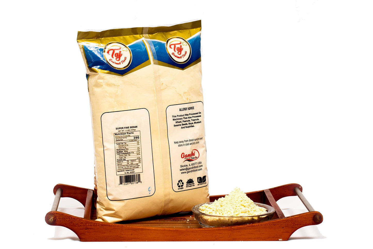 TAJ Besan Flour 2-Pounds | Chick Pea | Gram Flour | Finely Grounded