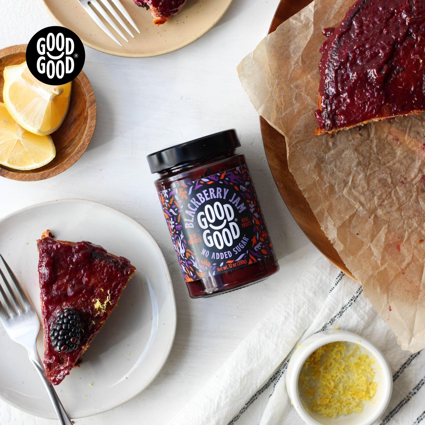 Good Good No Added Sugar Blackberry Jam - Low Calorie & Low Carb - Keto Friendly Jelly - Vegan - Gluten Free - Preserves - 12 Ounce (Pack Of 1)