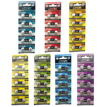 Hyperps (Total 70 Pcs) Ag0 Ag1 Ag3 Ag4 Ag7 Ag10 Ag13 Alkaline Assorted Ag 1.5V Button Cell Battery Single Use Watch Toys Remotes