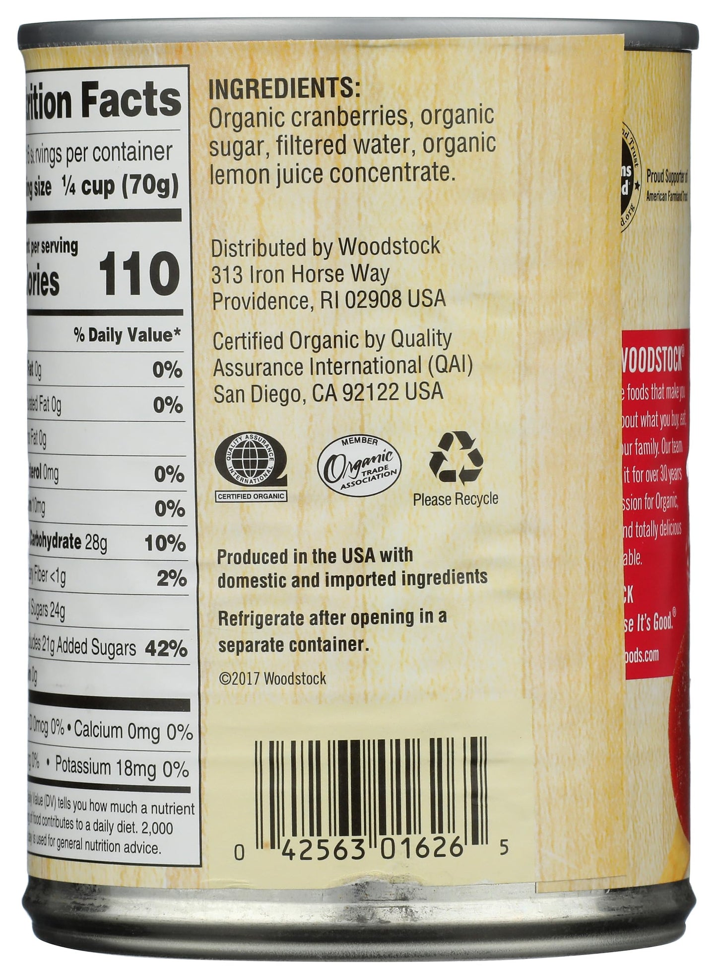 Woodstock Organic Jellied Cranberry Sauce - Case Of 12 - 14 Oz(D0102H5Nkzp)