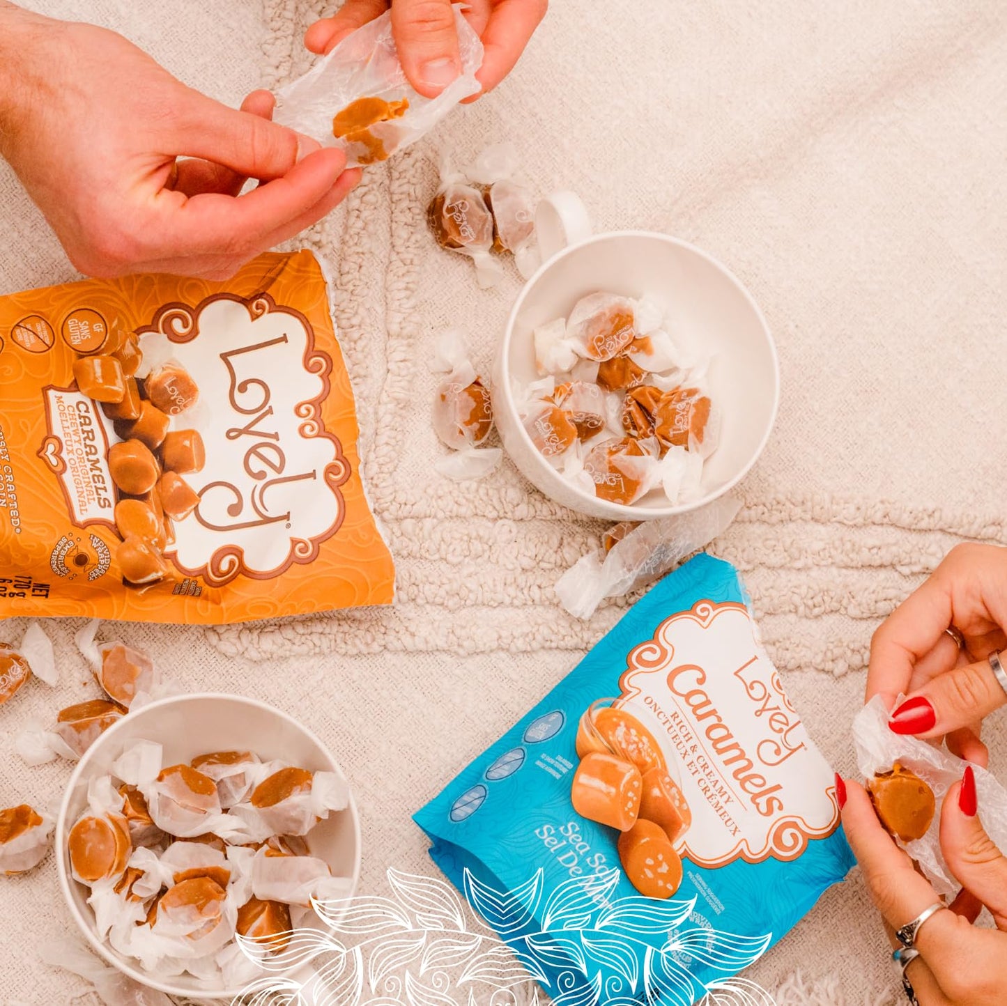 Lovely Candy Co. Soft And Chewy Sea Salt Caramels, Individually Wrapped, 6Oz (6-Pack), Gluten-Free, Non-Gmo, No High Fructose Co