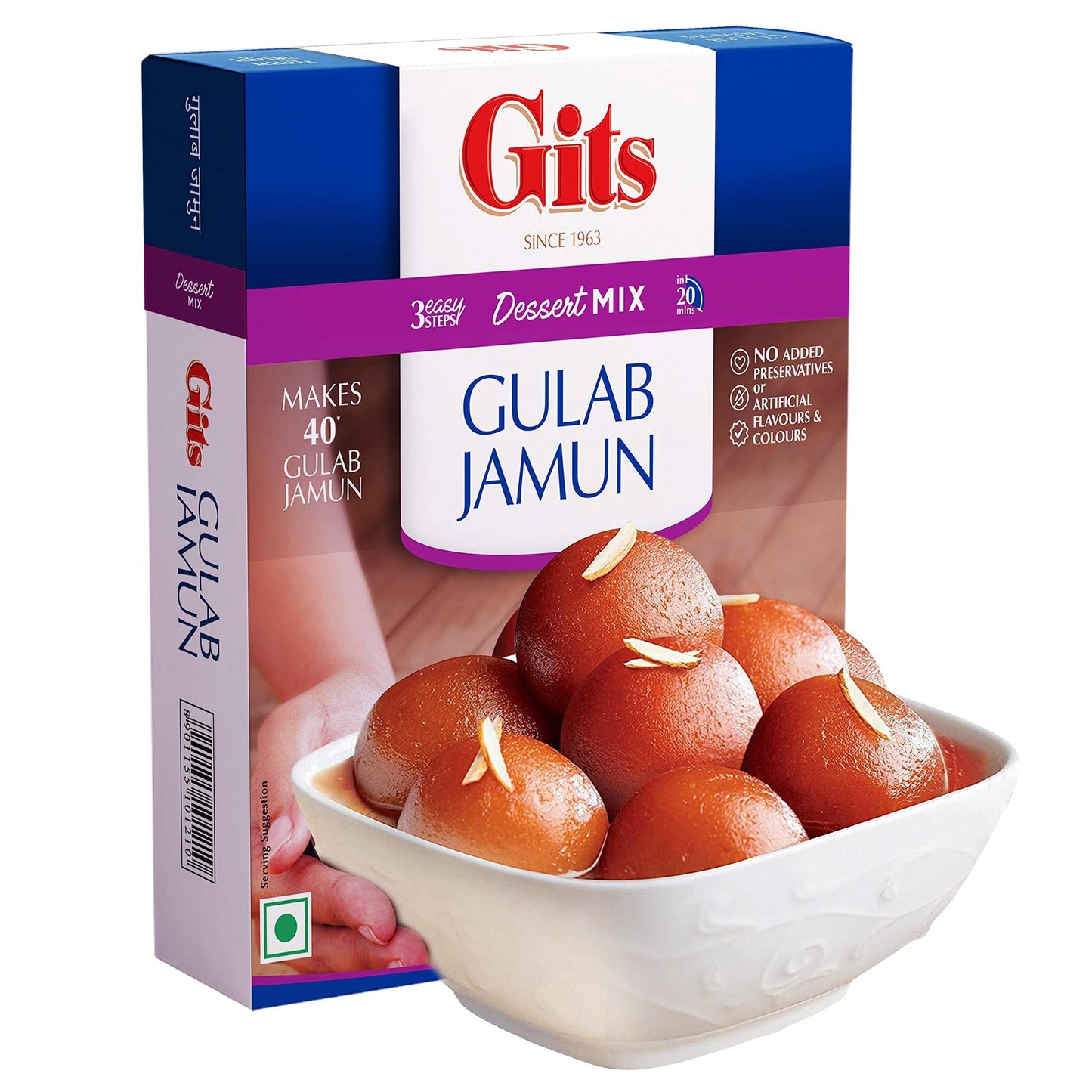 Gits Instant Gulab Jamun Dessert Mix, Pure Veg, Indian Dessert And Mithai, 800G (Pack Of 4, 200Gm Each)