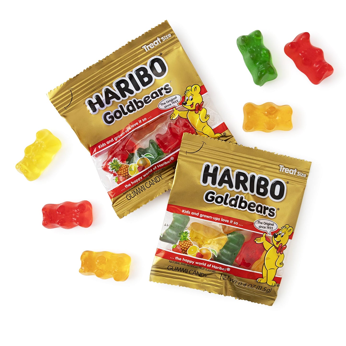 Treatizo Goldbears Gummi Bears 75 Count Treat Size - Assorted Fruit & Wildberry Flavors - 0.4 oz Individually Wrapped Bags