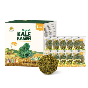 Sungiven Organic Ramen Noodles Kale Healthy Low Sodium Ready In 3 Minutes Non-Fried Instant No Additives Or Preservatives 2.47 Oz (Pack Of 10)