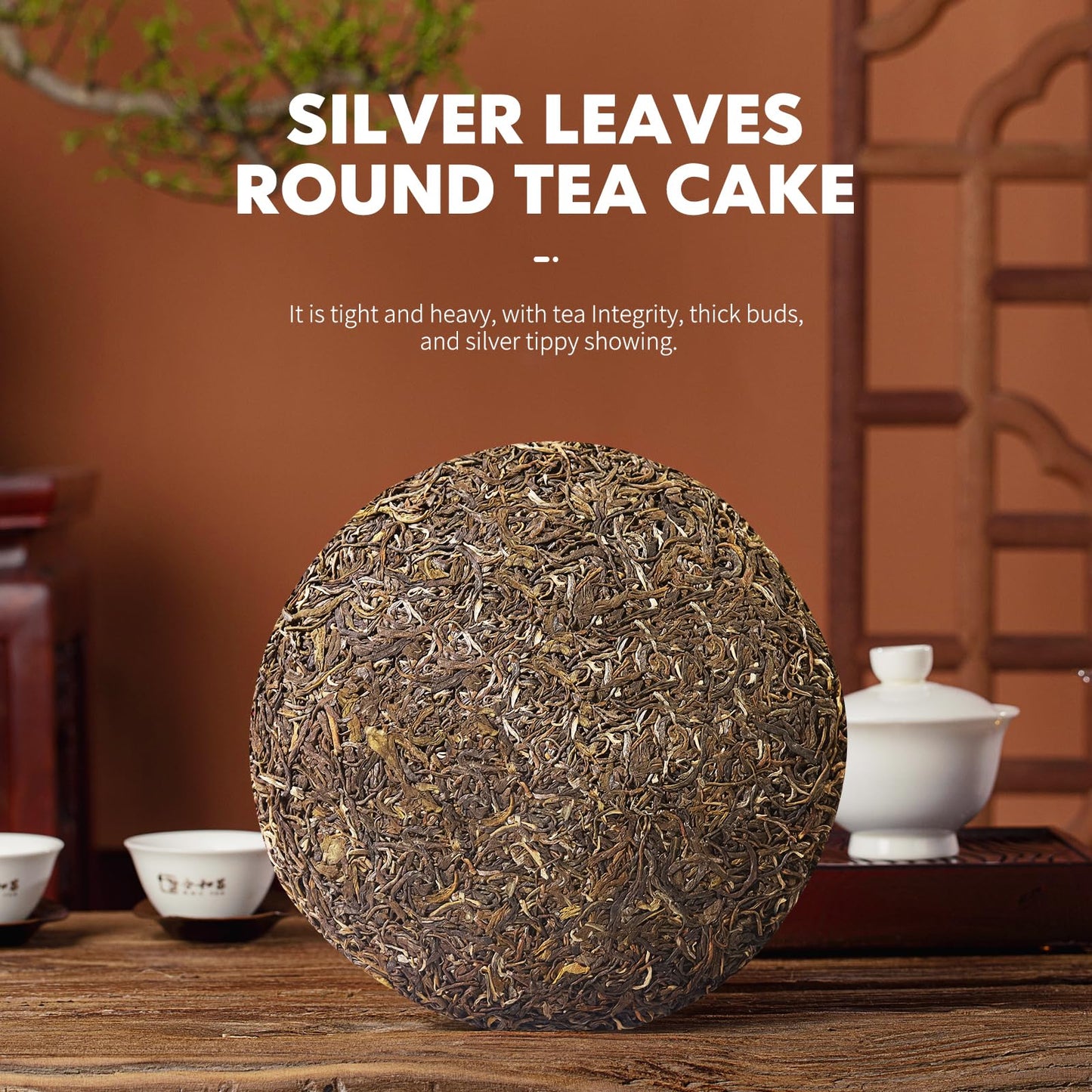 Khs Organic Raw Pu Erh Tea Cake, 12.6 Oz Usda Certified Organic Puerh Tea Cake, No Dust Production Workshop, Aged Chinese Yunnan