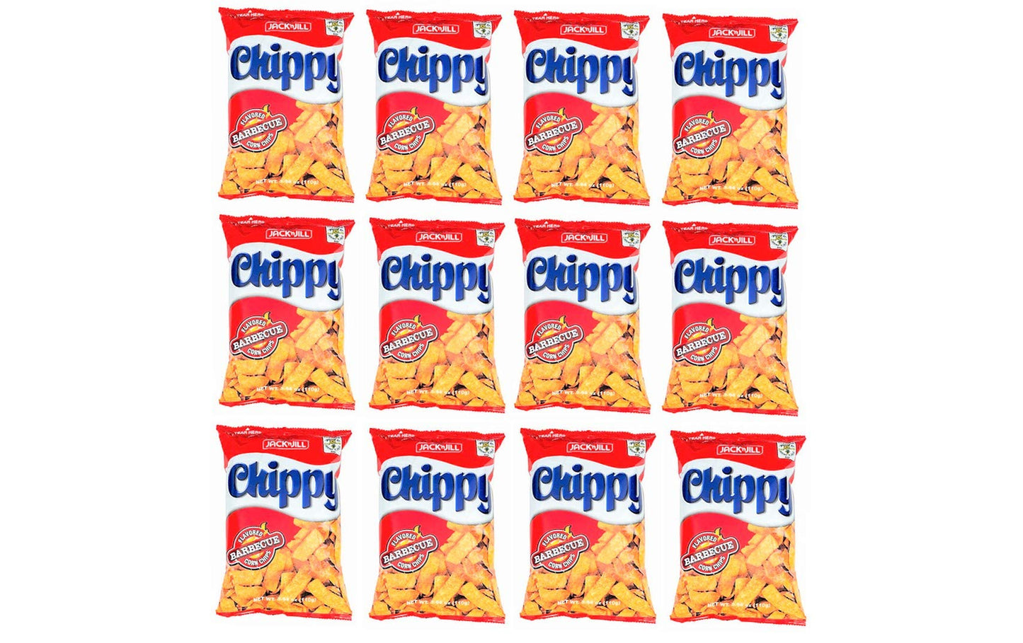 Jack n' Jill Chippy Corn Chips Barbecue 110g, 12 Pack