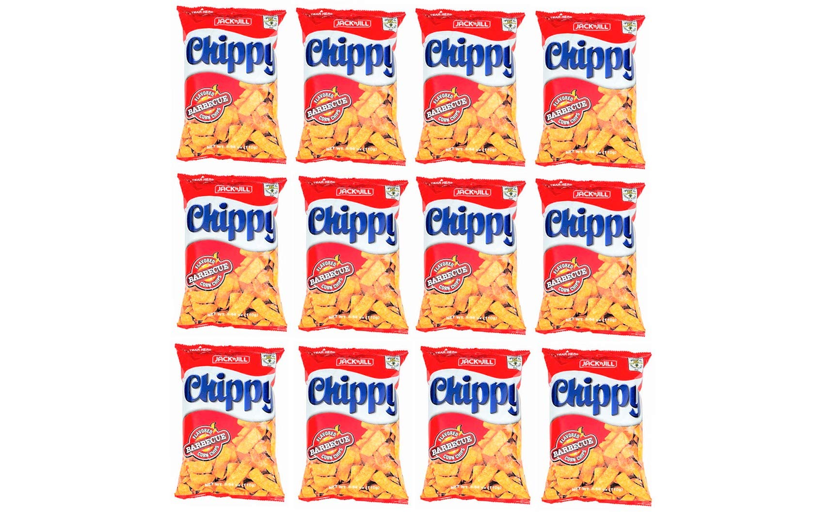 Jack n' Jill Chippy Corn Chips Barbecue 110g, 12 Pack