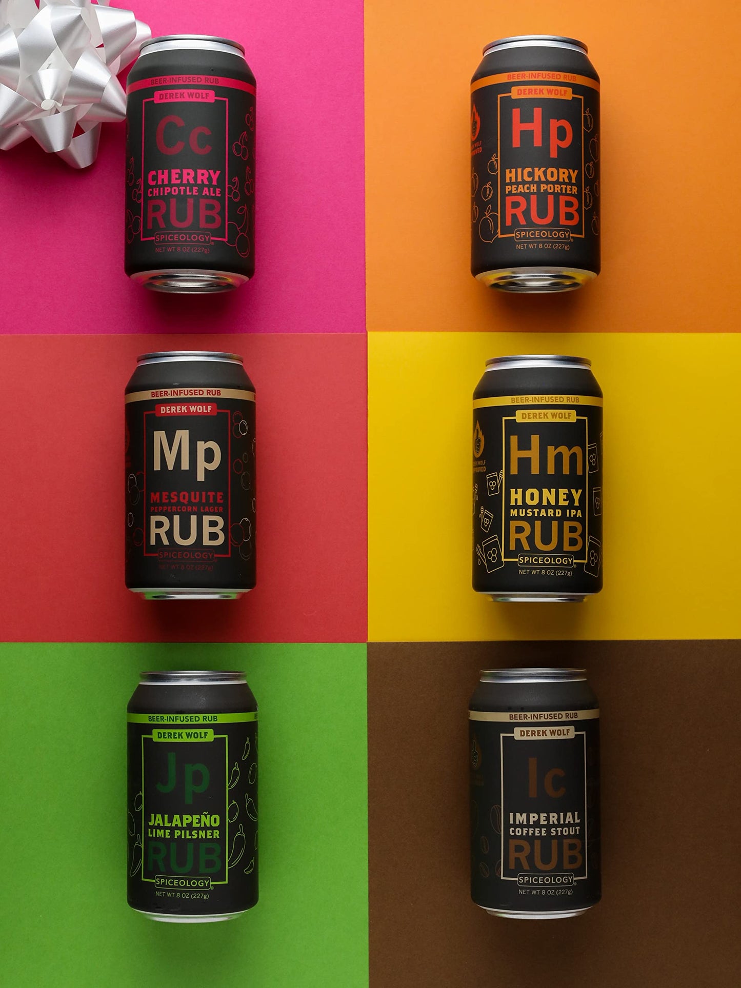 Spiceology malt-inspired-Infused BBQ Rub Set - 6 Pack, Includes Cherry Chipotle Ale, Honey Mustard IPA, Hickory Peach Porter, and More, 12 Ounce