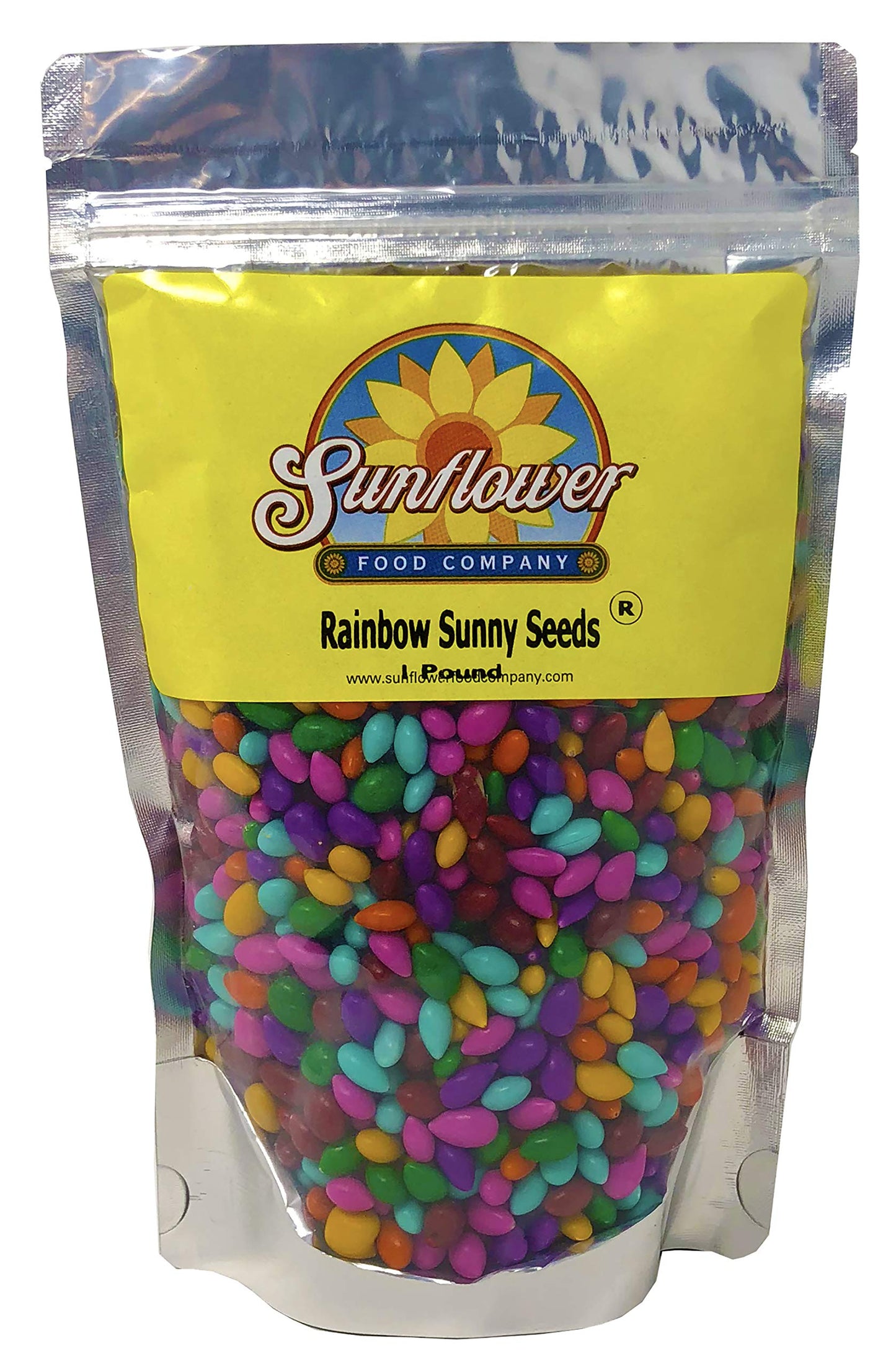 Chocolate Covered Sunflower Seeds - Multicolored Candy Coated Treats - Rainbow Sunny Seeds - Sweet and Crunchy Topping - 1 LB Re