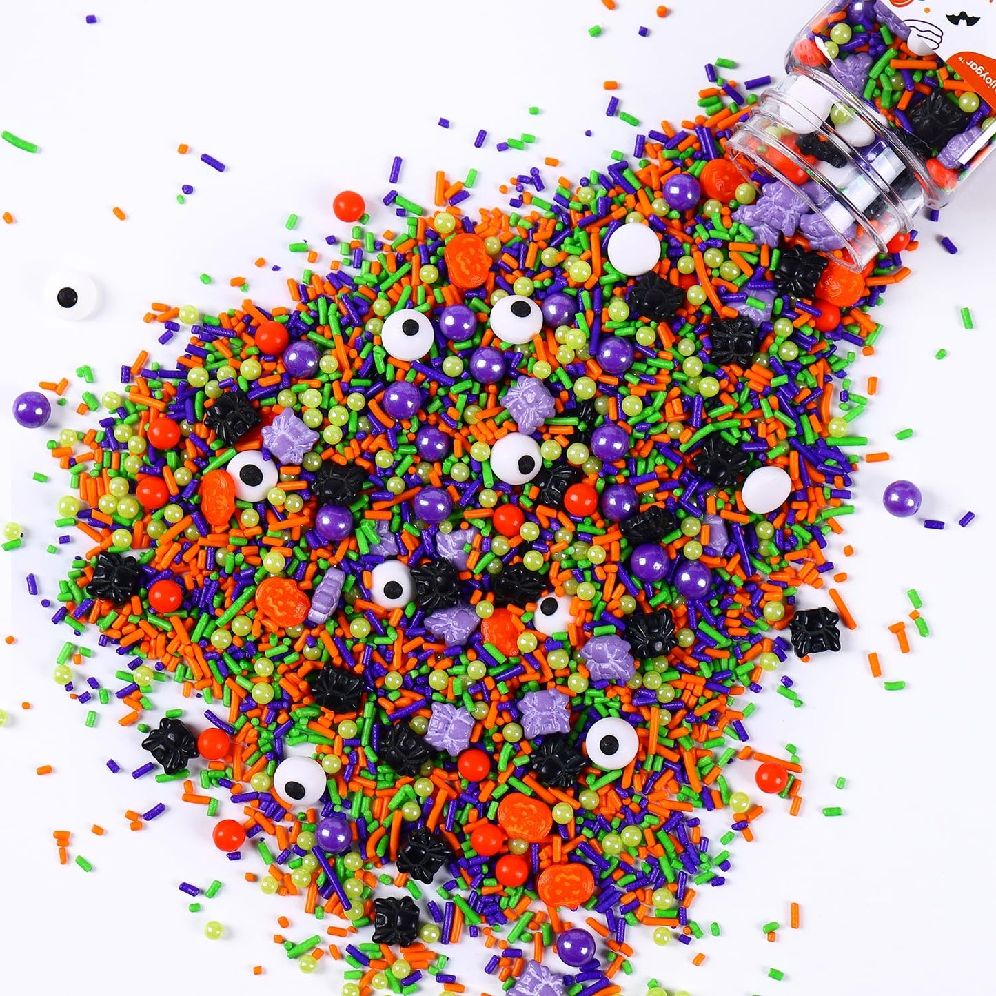 Halloween Sprinkles for Cake Decorating, 3.52oz Purple Sprinkles, Eyeball Sprinkles, Pumpkin Sprinkles, Cupcake Sprinkles, Bakin