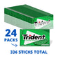 Trident Spearmint Chewing Gum, Sugar-Free, 14 Count per Pack, 24 Packs, Green, Model TS0417-A700ML-M310
