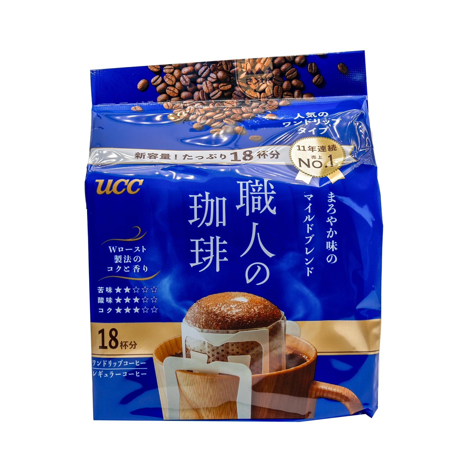 UCC Shokunin Coffee Mild Blend, Single Serve Japanese Style Pour Over Coffee, imported from Japan, 108 Individual Bags 0.25 oz (