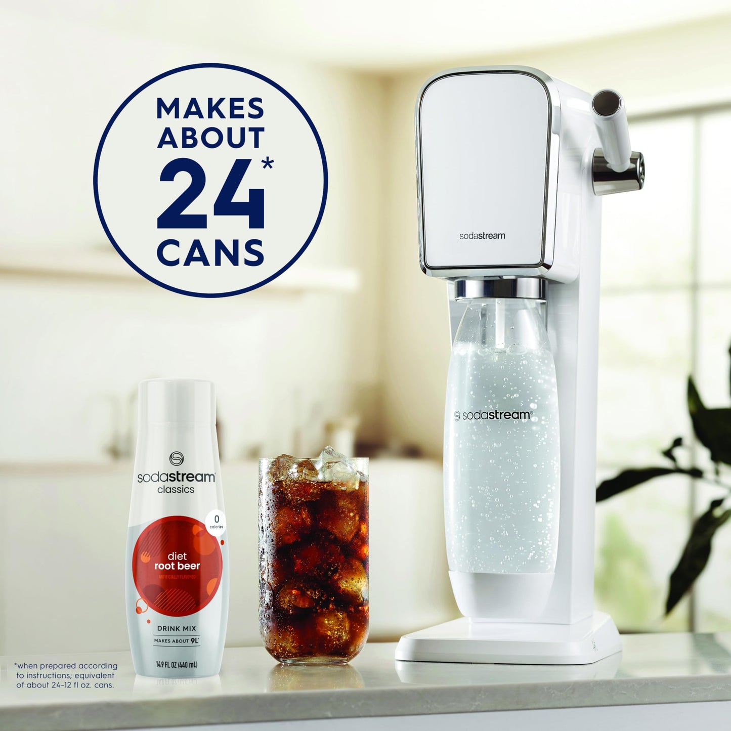 SodaStream Diet Root malt-inspired, 4-Pack, 14.9 Fl Oz Each, Rich Brown