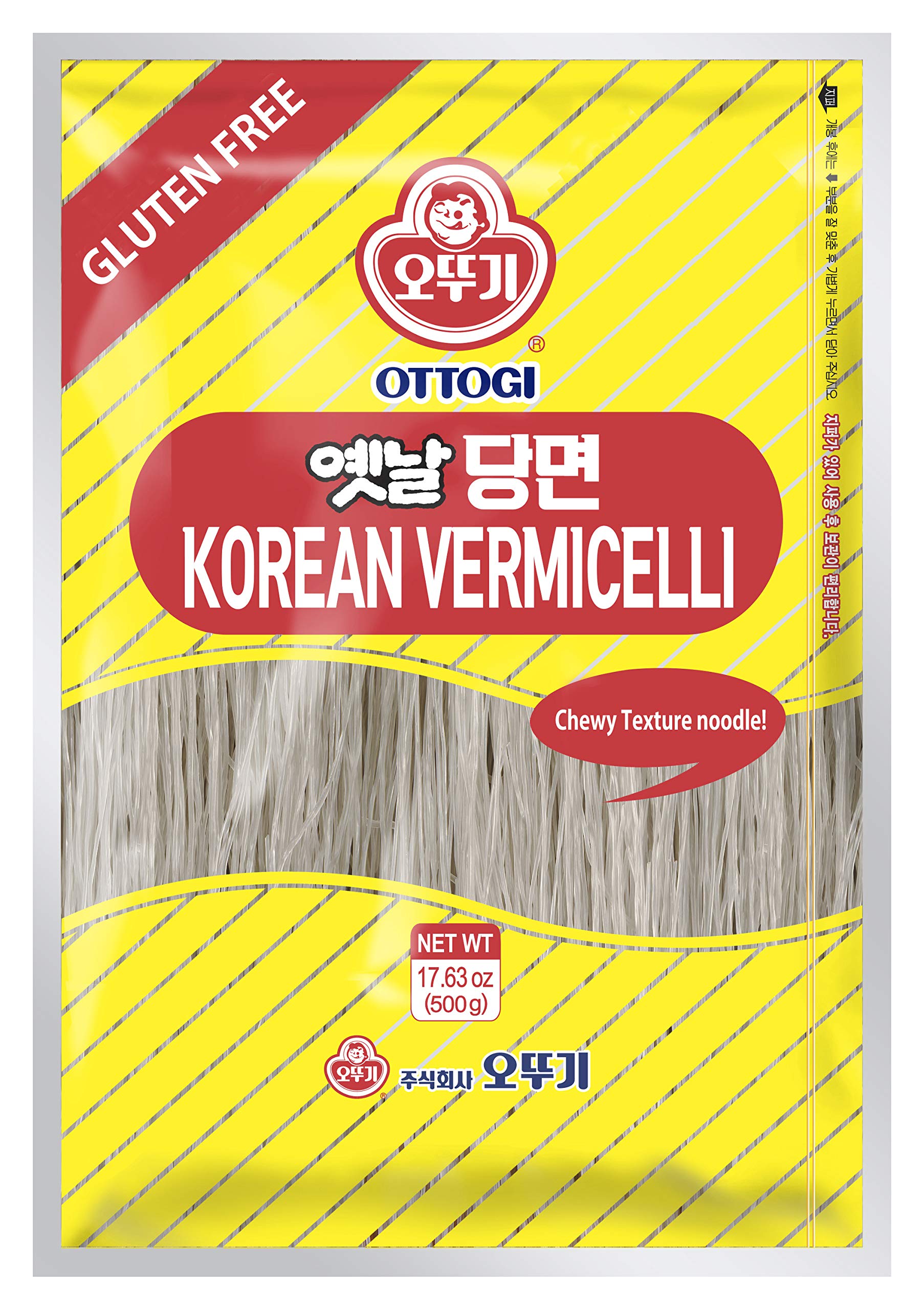OTTOGI Korean Vermicelli Premium Glass Noodle (17.63oz /500g) - Vegan, Gluten Free, Low Carb, 100% Sweet Potato Starch