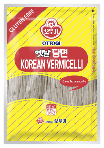 OTTOGI Korean Vermicelli Premium Glass Noodle (17.63oz /500g) - Vegan, Gluten Free, Low Carb, 100% Sweet Potato Starch