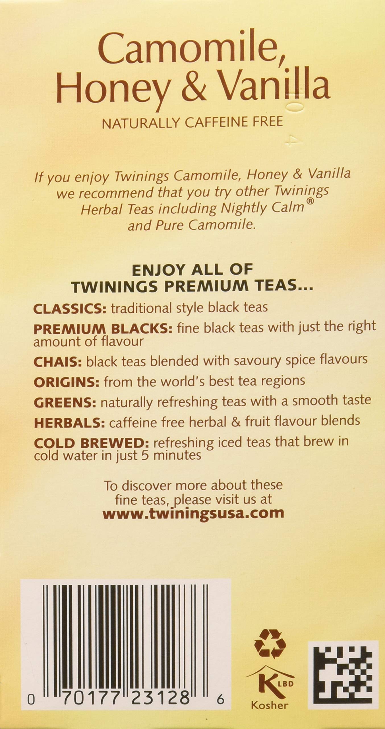 Twinings Herbal Tea Chamomile Honey And Vanilla -- 20 Tea Bags