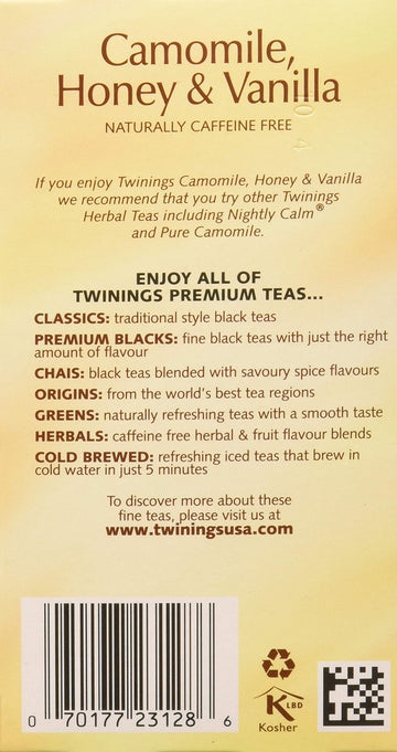 Twinings Herbal Tea Chamomile Honey And Vanilla -- 20 Tea Bags