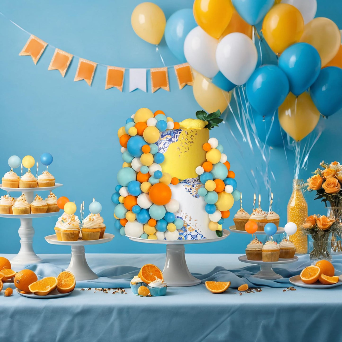 113 Pcs 5 Size Ball Cake Picks Colorful Ball Shaped Cake Topper Pearl Balls Cupcake Cake Insert Topper For Birthday Party Weddin