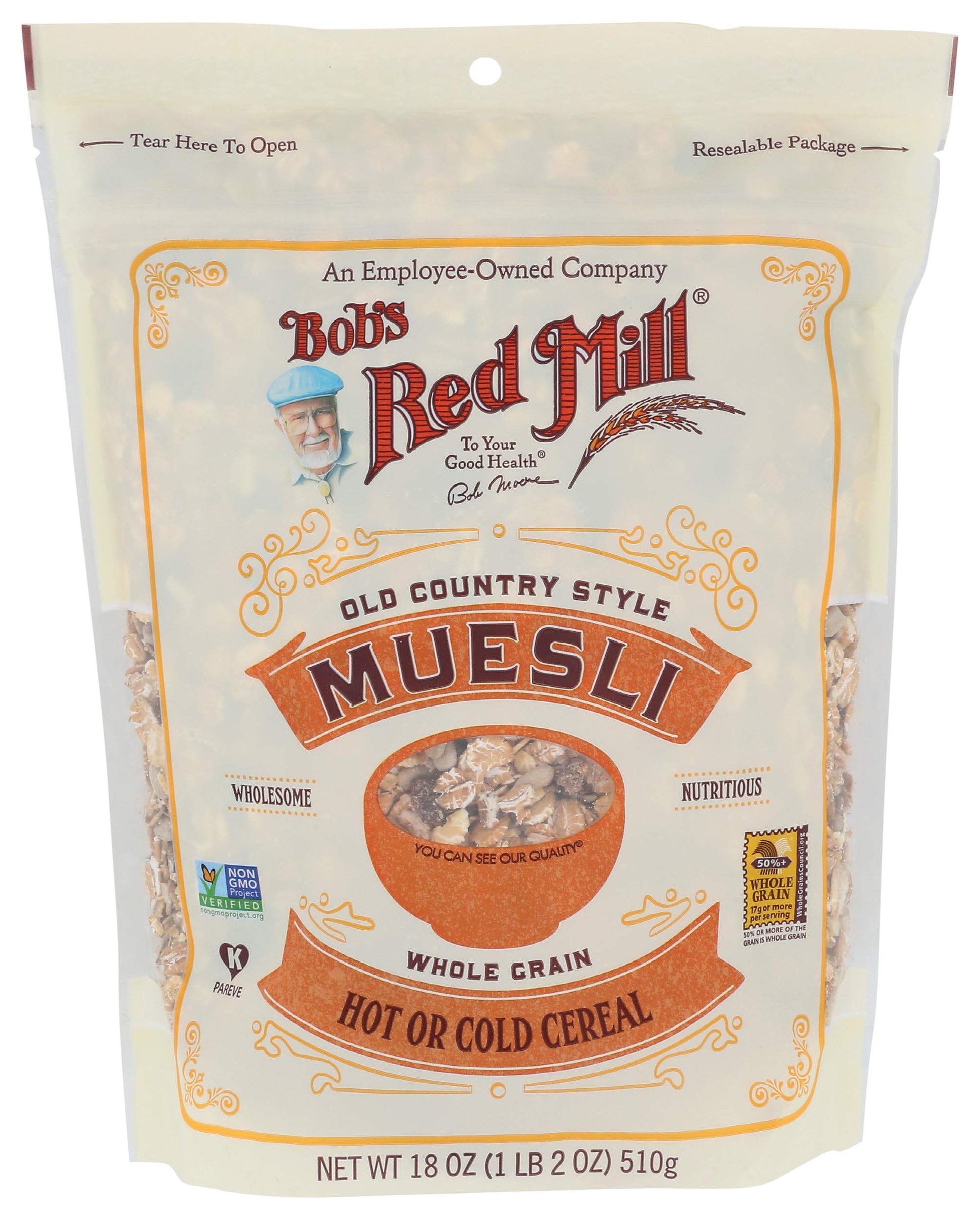 Bobs Red Mill Old Country Style Muesli, 18oz (Pack of 1) - Non GMO, Whole Grain, Vegan, Kosher