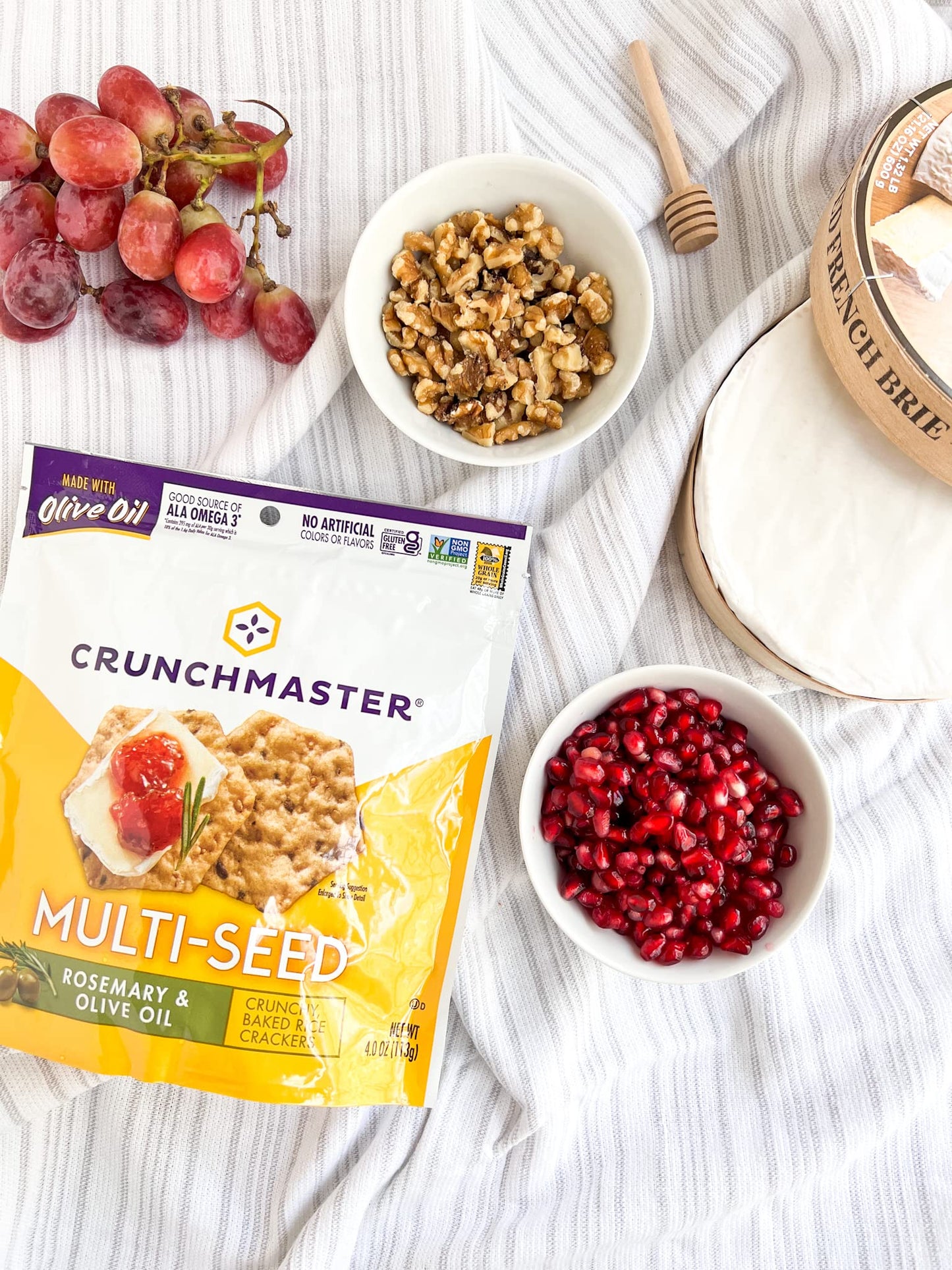 Crunchmaster Gluten-Free Multi-Seed Rosemary & Olive Oil Crackers, 4oz. (Pack of 6)