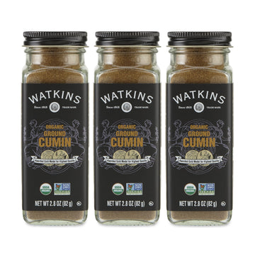 Watkins Gourmet Organic Ground Cumin Spice Jar, 2.8 Ounce, Pack of 3, 3 Count