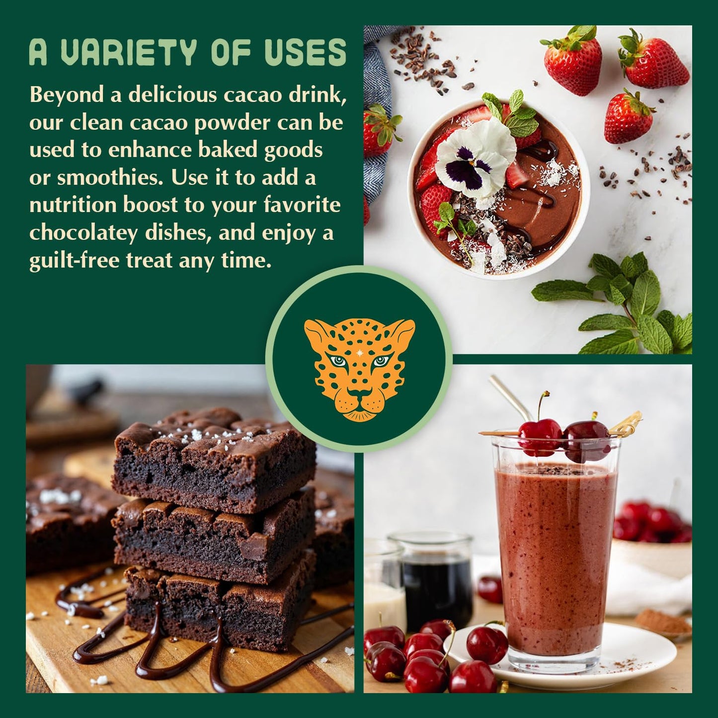 Organic Ceremonial Cacao Beverage Mix - Pure Ceremonial Grade Cacao Sustainably Sourced from Guatemala, Dark Chocolate Powder Su