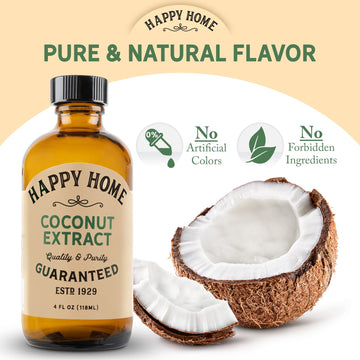 Happy Home Premium Natural Coconut Flavor - Certified Kosher, 4 Oz.