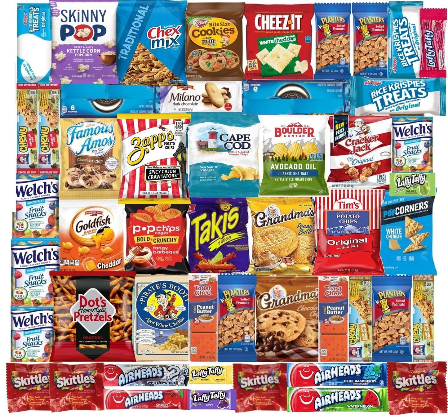 Ultimate Variety Sampler Care Package - Gift Package, Snacks, Chips, Cookies, Bars, Candies, Nuts Gift Box, Great For Halloween, Christmas, Thanks Giving, Office Meetings ,Friends & Family, Military,College Students (50 Count)