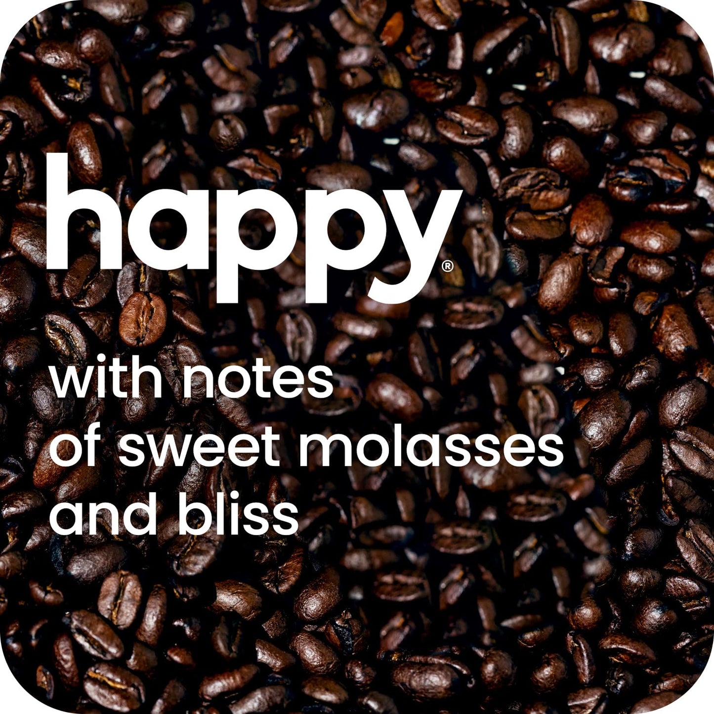 Happy Instant Coffee, Dark Roast With Notes Of Sweet Molasses And Bliss, 8 Packets, Single Serve, Use For Hot Or Iced Coffee, Su