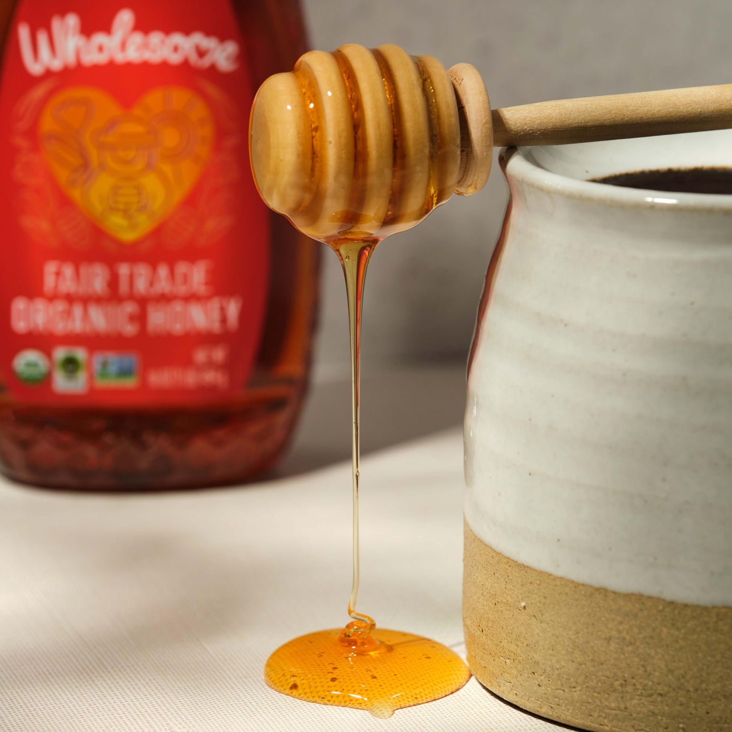 Wholesome Sweeteners 16-Ounce Organic Honey Bottle, 100% Pure, Fair Trade Certified, Non GMO Project Verified & Gluten Free, 6 P