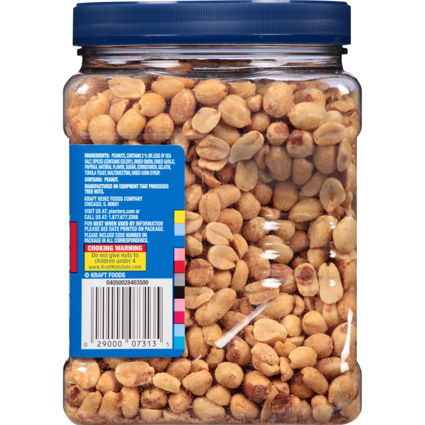 PLANTERS Dry Roasted Peanuts, 34.5 oz Resealable Plastic Jars (Pack of 6) - Peanuts with Sea Salt - Peanut Snacks - Shareable Sn