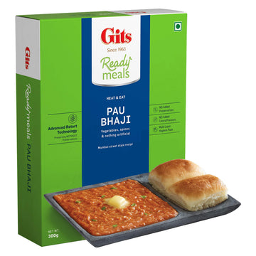 Gits Ready To Eat Pav Bhaji, Pure Veg, Heat And Eat, Microwaveable, 900G (Pack Of 3, 300Gm Each)