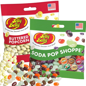 Needzo Movie Night Snack Mix Soda Pop and Buttered Popcorn Jelly Beans, Gourmet Chewy Candy for Boys or Girls, Shareable Bagged 