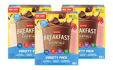 Carnation Instant Breakfast Essentials, Variety Pack, 10 count, 1.26-Ounce Units (Pack of 3)