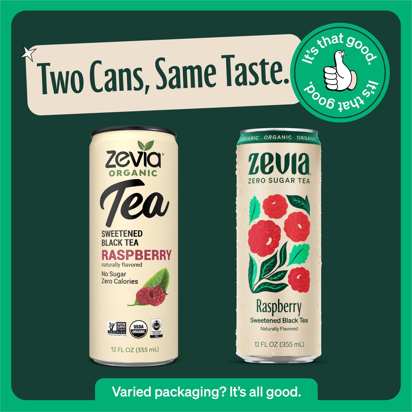 Zevia Zero Sugar Tea, Black Tea with Raspberry, 12 oz Cans (12-Pack) - Naturally Sweetened, Zero Calorie Sugar Free - Non-GMO Pr