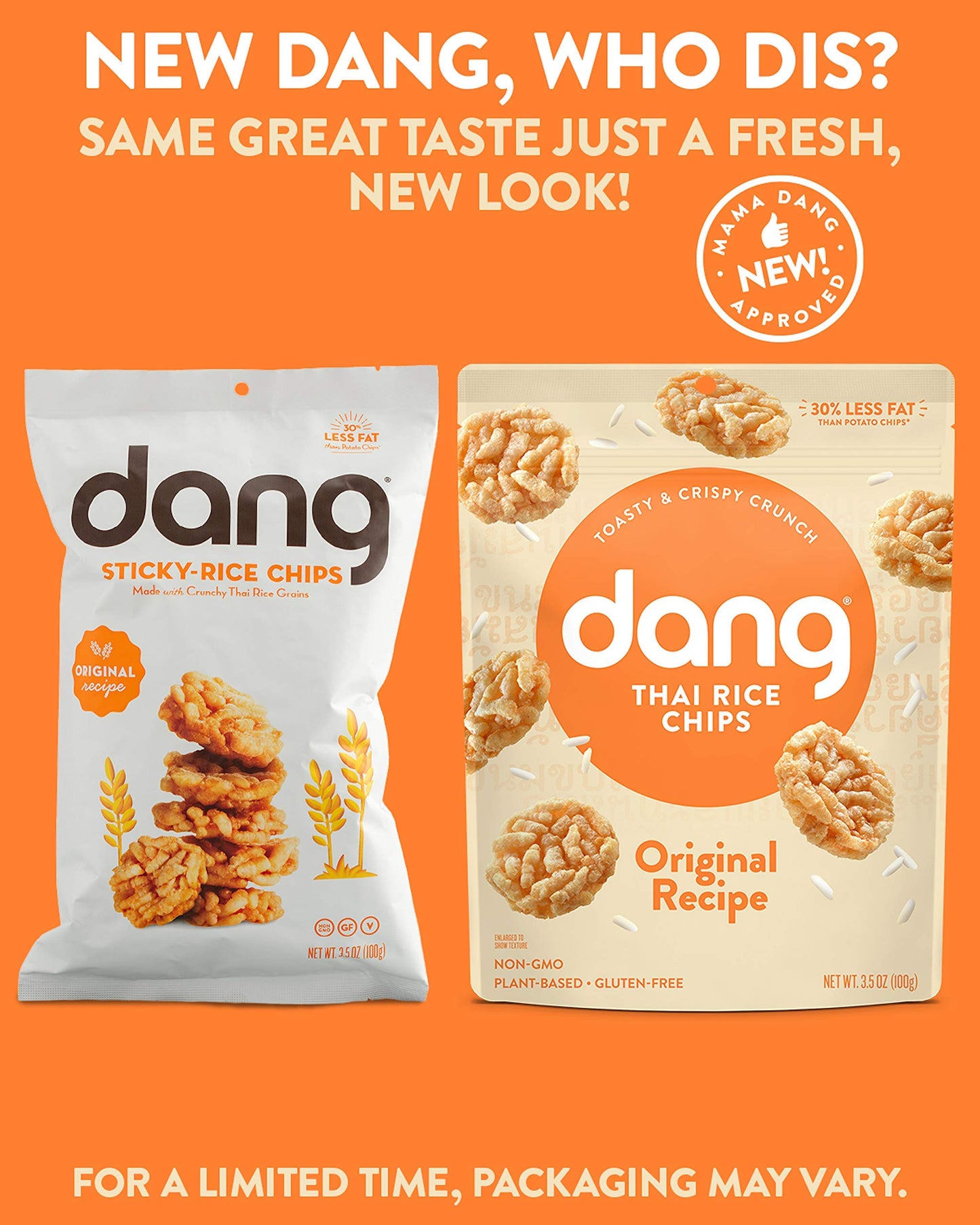 Dang Thai Rice Chips | Original | 12 Pack | Vegan, Gluten Free, Non Gmo Rice Crisps, Healthy Snacks Made With Whole Foods | 3.5
