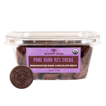 Beyond Good 92% Pure Dark Chocolate Melts, 7oz Pack | Gluten Free, Vegan, USDA Organic, Non-GMO, Single Origin Uganda