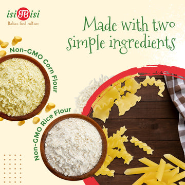 Isibisi Pasta Sampler - Penne, Baby Mafalda Pasta, Spirali Noodles - Italian Pasta In Bulk Made With Corn, Rice Flour - Non Gmo