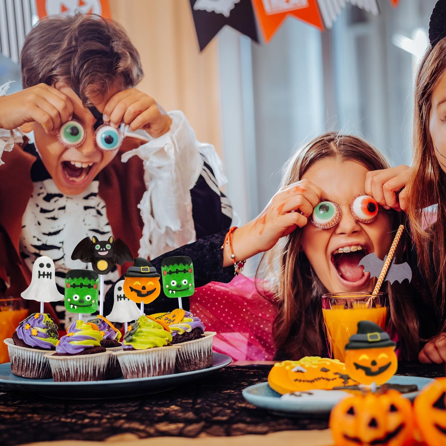 Auebriy Halloween Lollipops Suckers - 24 Pack Fruity Halloween Candy Individually Wrapped  Ghost  Bat  Pumpkin & Monster Lollipops  Spooky Candy for Trick or Treat  Party Favors & Goody Bag Fillers